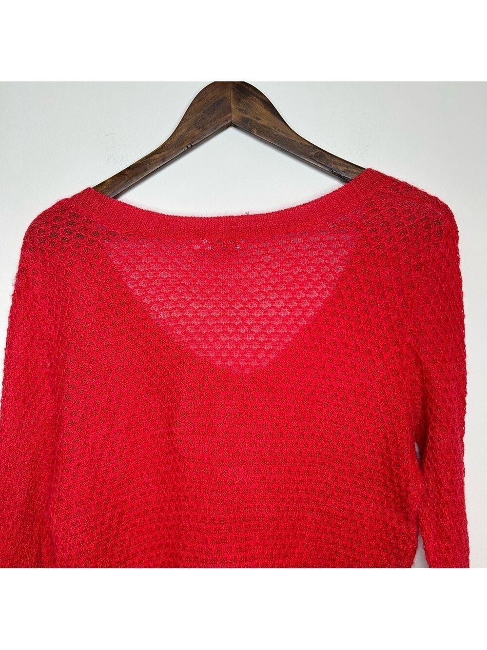 Reitmans Red Wide V Neck Pullover Sweater Large - Picture 4 of 8